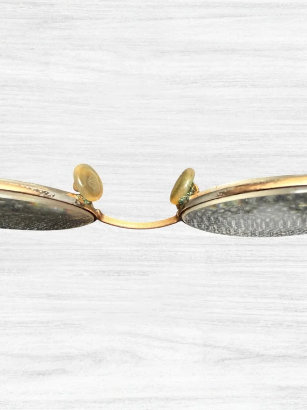 Vintage Polo Ralph Lauren Tiny Oval Glasses Gold Wire Cable Temples Office Siren